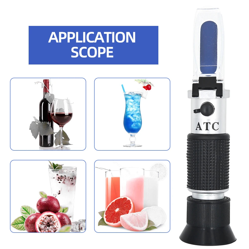 0-80% Honey Refractometer Handheld Brix Meter ATC Sugar Concentration Tester Brix Sugar Test Tool for Fruit Sweetness Juice