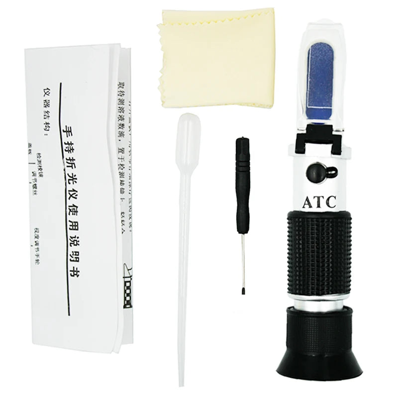 0-80% Honey Refractometer Handheld Brix Meter ATC Sugar Concentration Tester Brix Sugar Test Tool for Fruit Sweetness Juice
