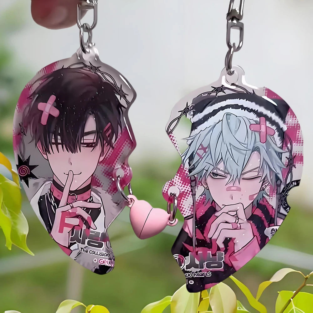 New Alien Stage Heart Pendant Anime Keychain Ivan Till Acrylic Key Ring Cute Ornament Accessories Valentine's Day Gift