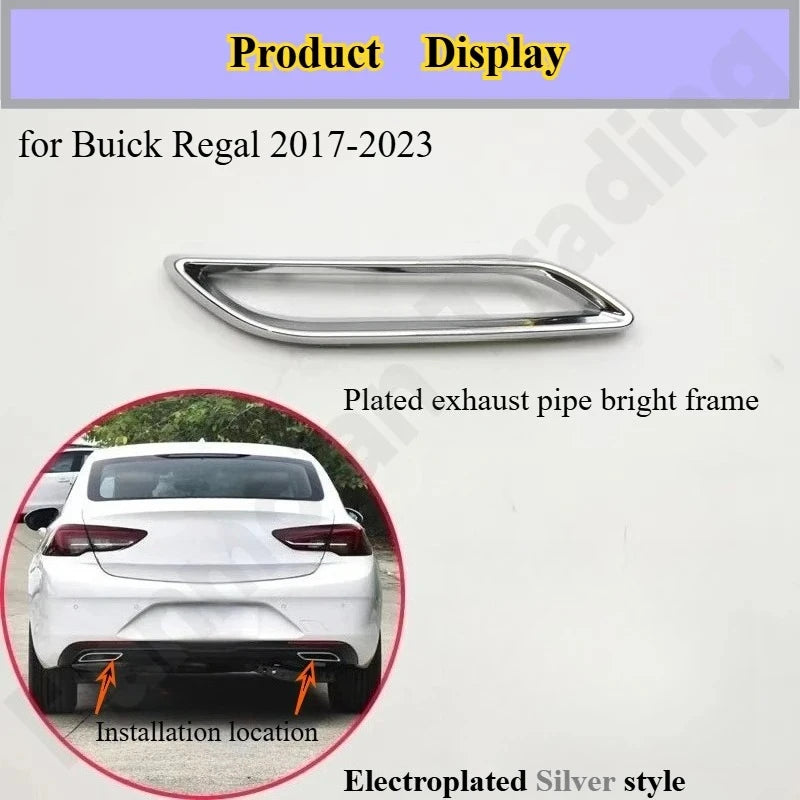 for Buick Regal 2017-2023 rear bumper lower decoration chrome bright frame exhaust pipe decoration bright ring accessories