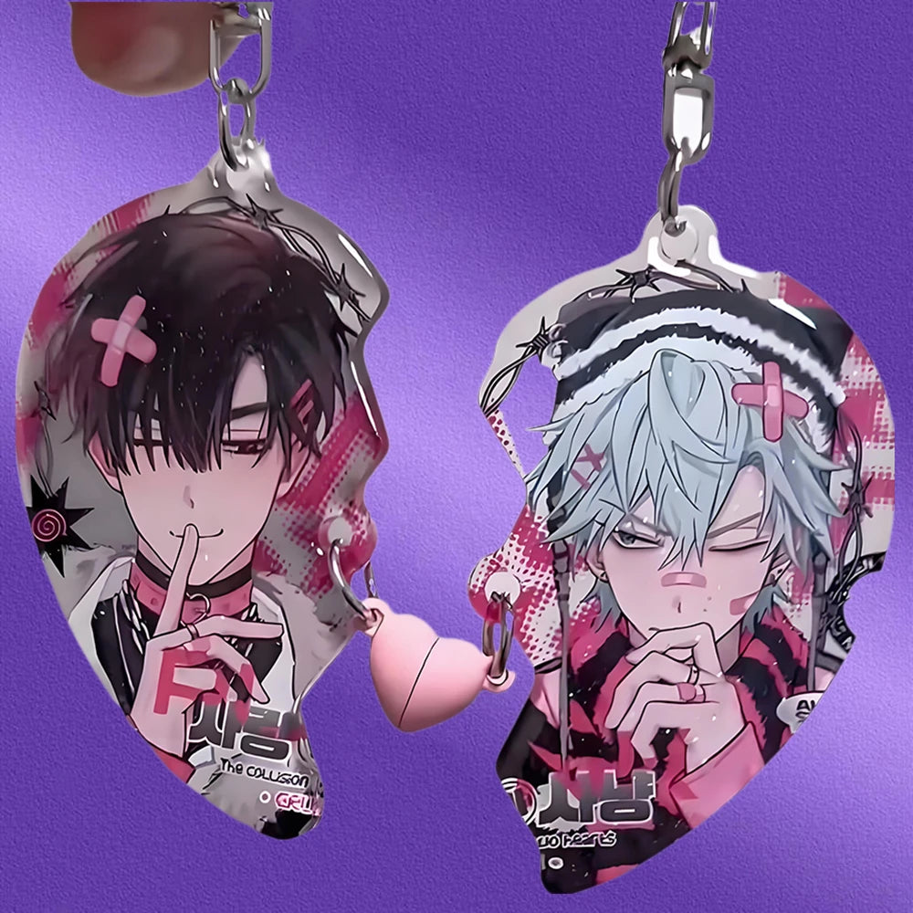 New Alien Stage Heart Pendant Anime Keychain Ivan Till Acrylic Key Ring Cute Ornament Accessories Valentine's Day Gift