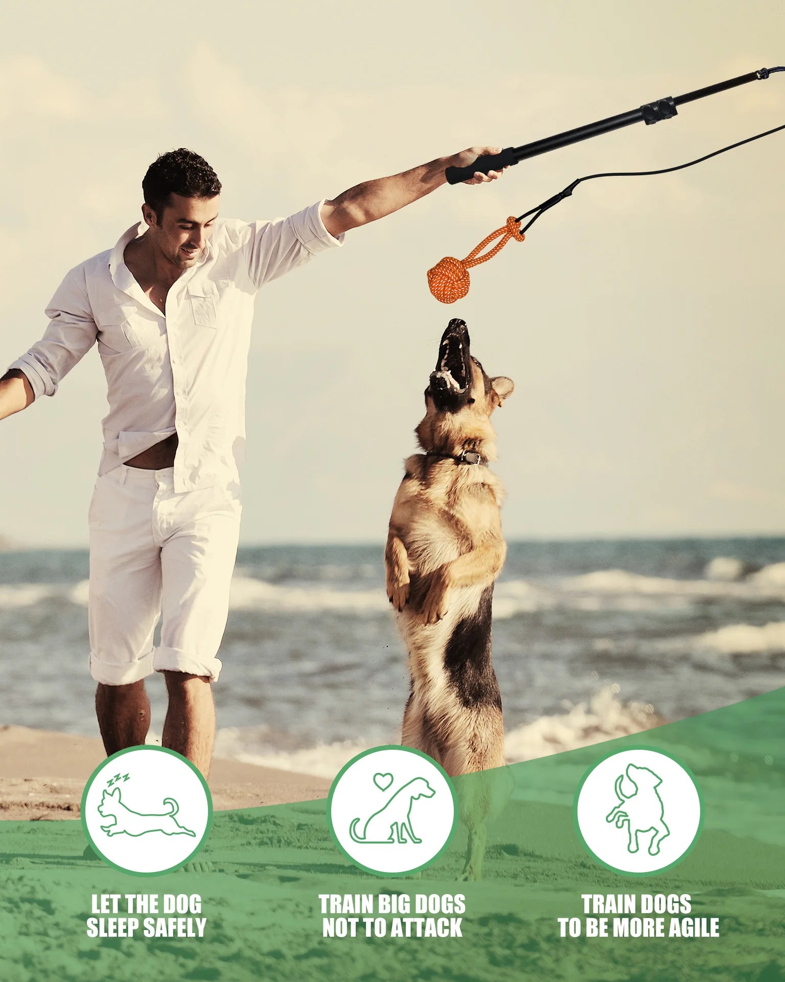 Telescopic Dog Teeth Grinding Toy Interactive Dog Toys Fit Multiple Scenarios Flirt Pole for Dogs Bite-resistant Dogs Stuff