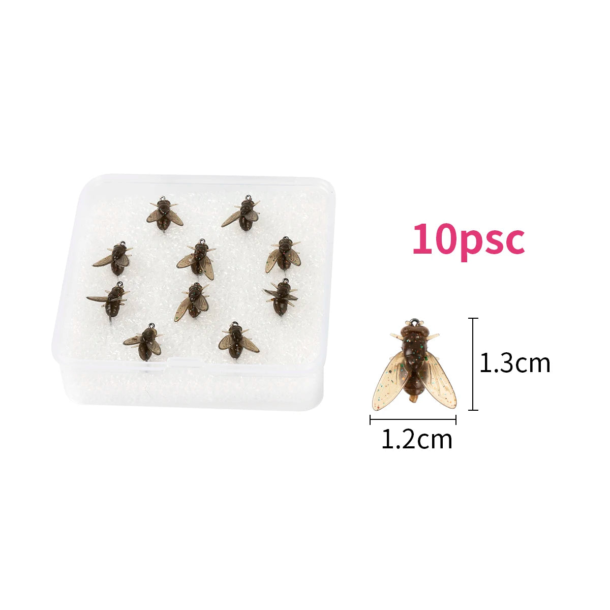 10/20pcs/box Bionic Fly Fishing Bait Fly Hook Soft Bait Add Fish Attractant Fishing Gear For Salmon