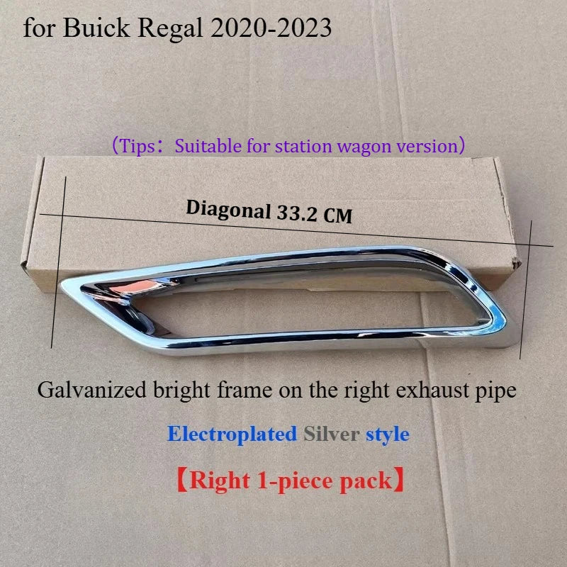 for Buick Regal 2017-2023 rear bumper lower decoration chrome bright frame exhaust pipe decoration bright ring accessories