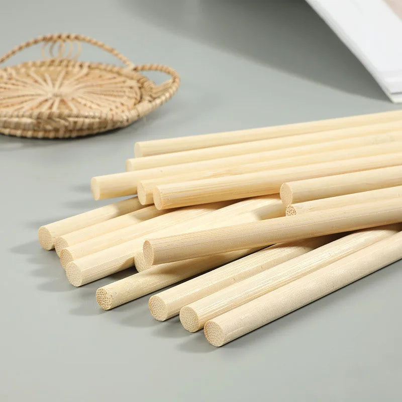 6/10/20/30/40pcs Round Wooden Bamboo Sticks DIY Handmade Craft Making Small Wooden Stick Material For Woodworking Supplies