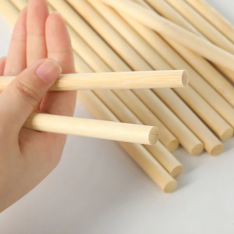 6/10/20/30/40pcs Round Wooden Bamboo Sticks DIY Handmade Craft Making Small Wooden Stick Material For Woodworking Supplies