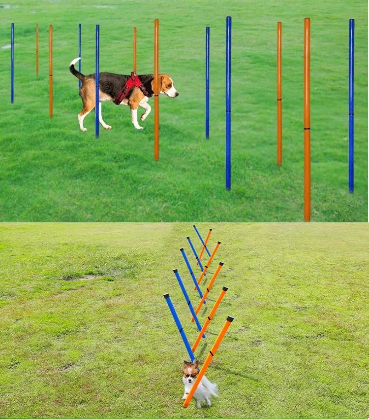 Dribbling Around Poles Training Obstacle, S-Shaped Running Sign Post, Football Auxiliary Training Equipment, Dog Agility Trainer