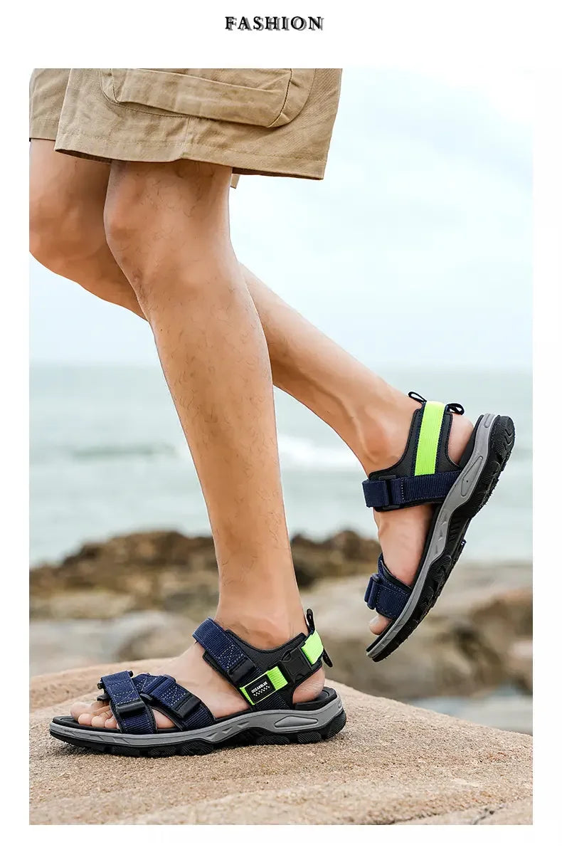 Summer Men's Sandals Trendy Casual Outdoor Sport Shoes for Holidays Beach Breathable Wear-Resistant Hiking & Walking Sandals
