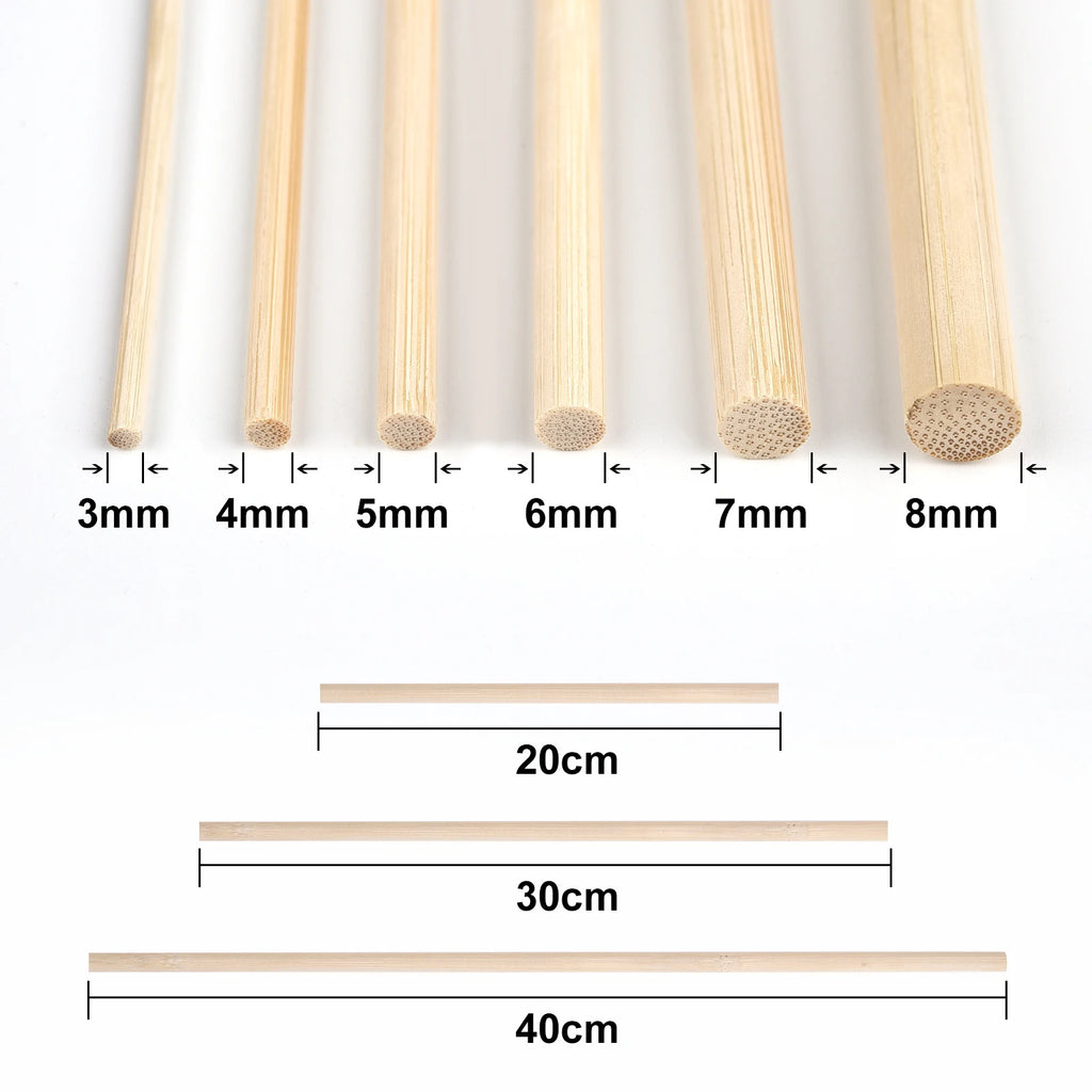 6/10/20/30/40pcs Round Wooden Bamboo Sticks DIY Handmade Craft Making Small Wooden Stick Material For Woodworking Supplies