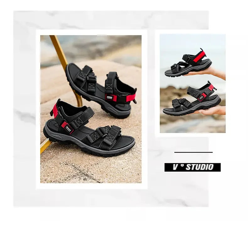 Summer Men's Sandals Trendy Casual Outdoor Sport Shoes for Holidays Beach Breathable Wear-Resistant Hiking & Walking Sandals