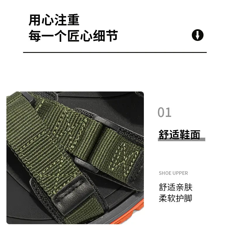 Summer Men's Sandals Trendy Casual Outdoor Sport Shoes for Holidays Beach Breathable Wear-Resistant Hiking & Walking Sandals