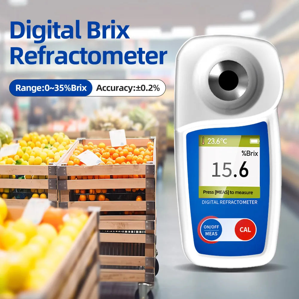 New Range 0-35% Brix Tester Digital Brix Refractometer for Sugar Content Test Brix Meter for Sugary Drink Beverage Fruit Juice
