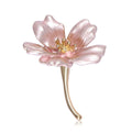 Beaut&Berry Luxury Enamel Flower Brooches for Women Unisex Plant Pins Casual Party Jewelry Accessories Gifts Decoration