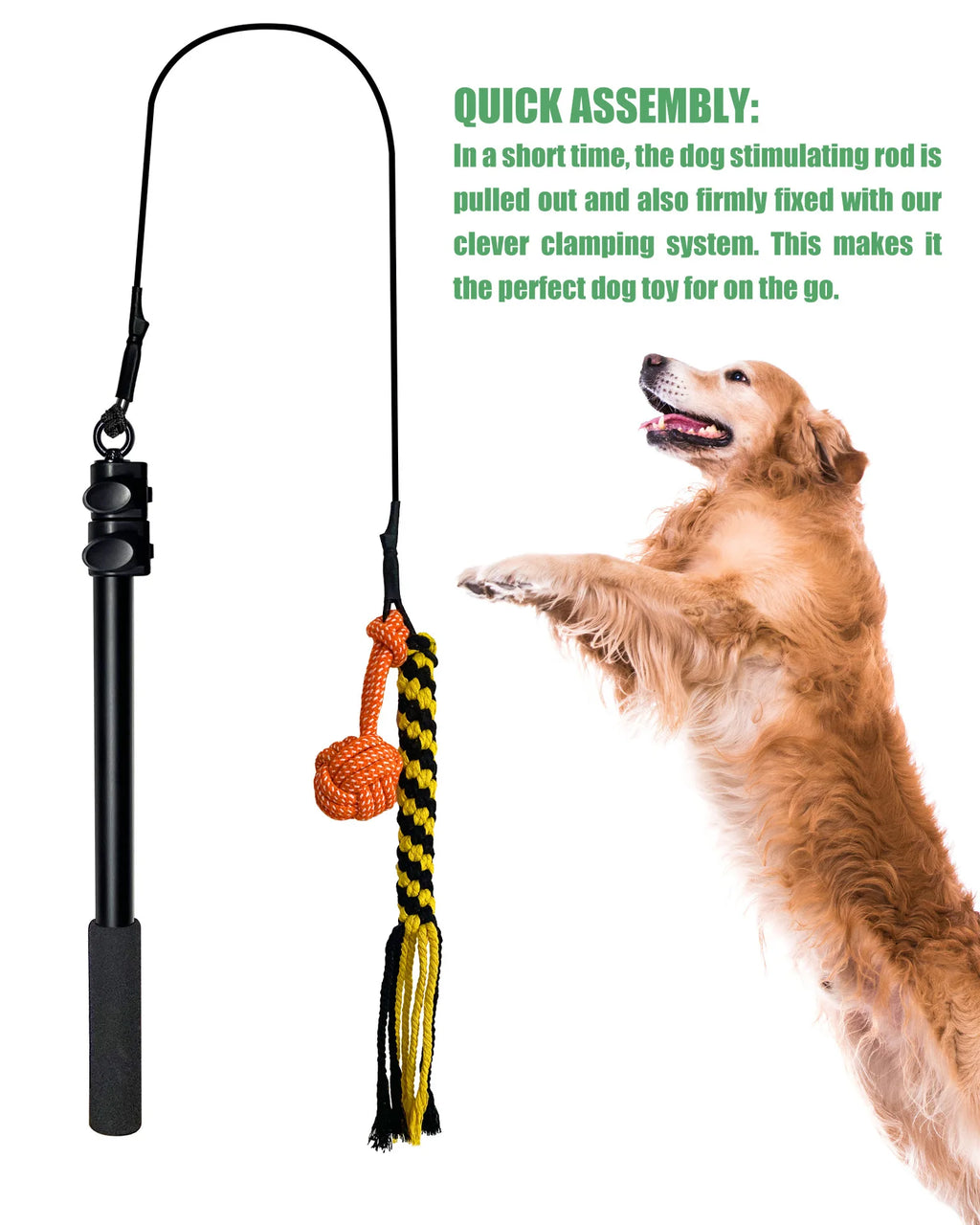 Telescopic Dog Teeth Grinding Toy Interactive Dog Toys Fit Multiple Scenarios Flirt Pole for Dogs Bite-resistant Dogs Stuff