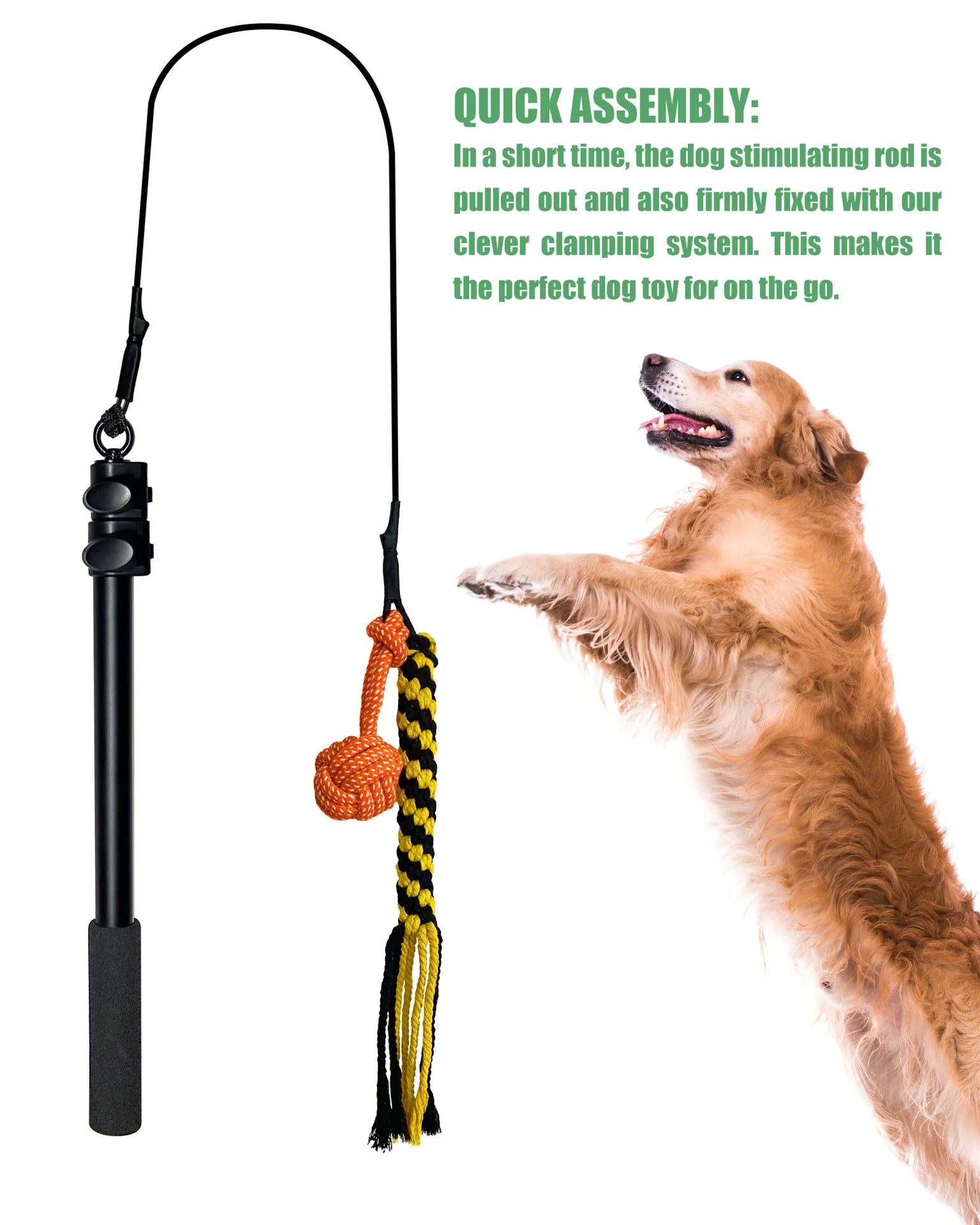 Telescopic Dog Teeth Grinding Toy Interactive Dog Toys Fit Multiple Scenarios Flirt Pole for Dogs Bite-resistant Dogs Stuff