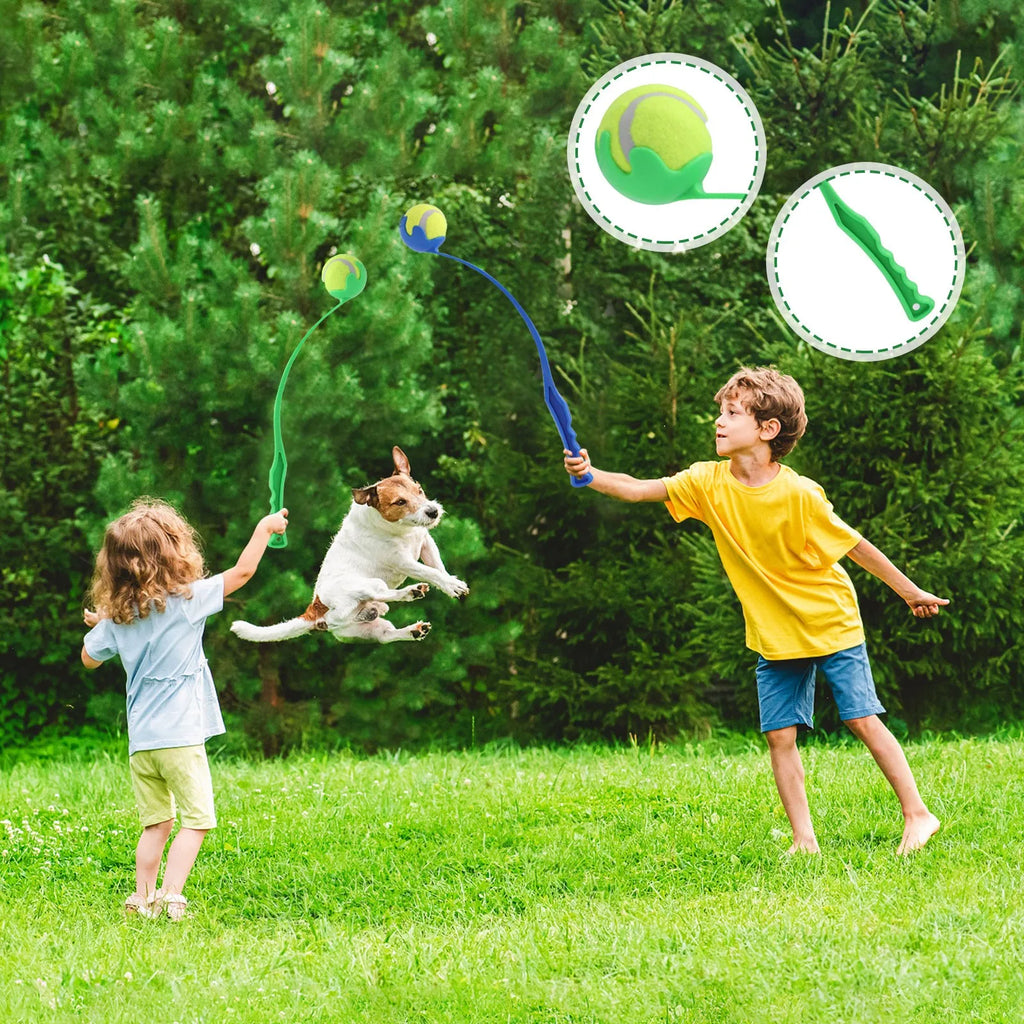Dog Toys Throwing Pole Dog Training Ball Thrower Outdoor With Tennis Ball Training Throwing Toys Pet Supplies For Gift