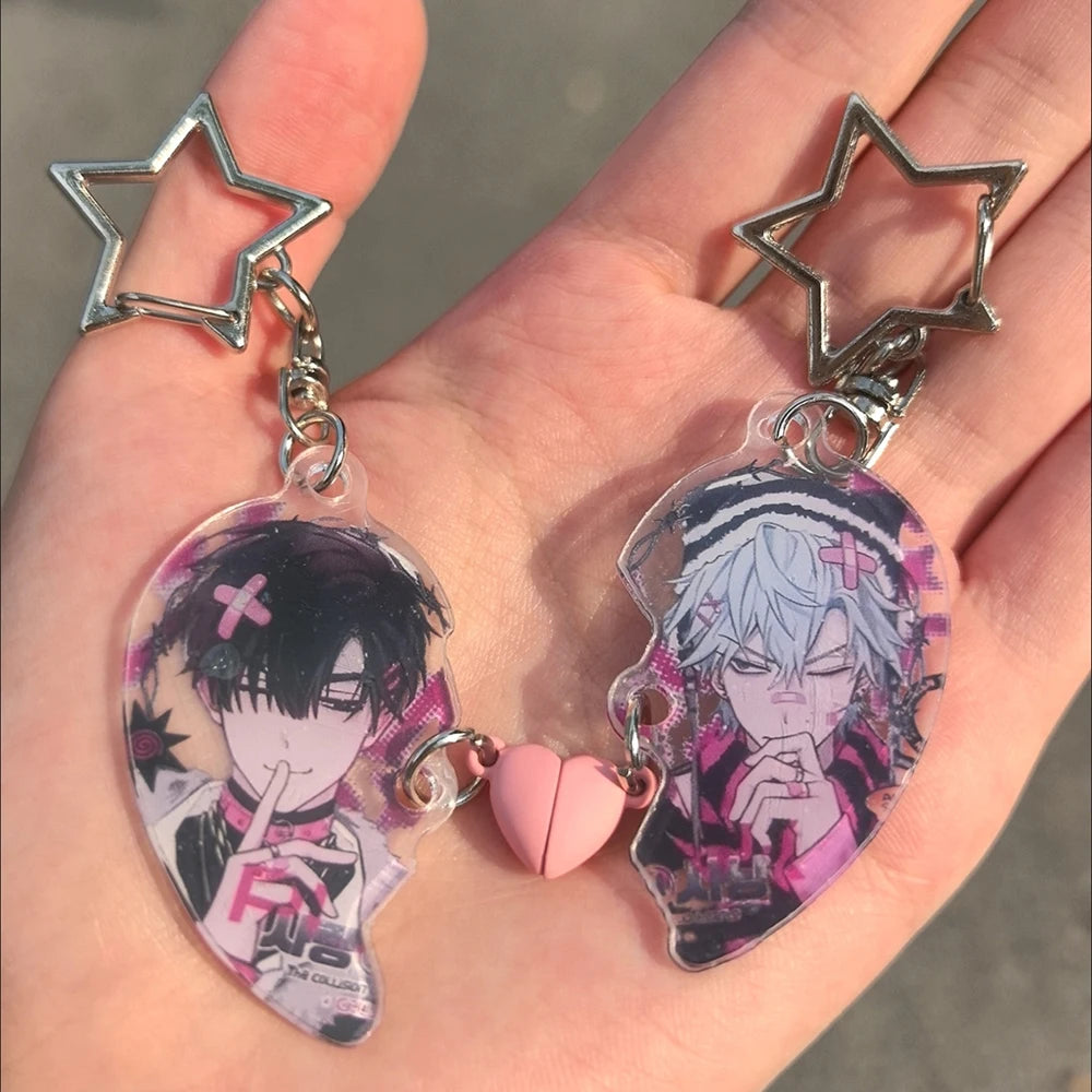 New Alien Stage Heart Pendant Anime Keychain Ivan Till Acrylic Key Ring Cute Ornament Accessories Valentine's Day Gift
