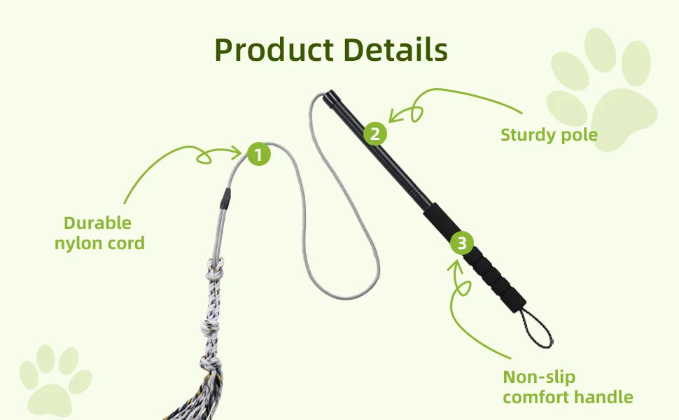 Flirt Pole for Dogs Interactive Dog Toys Durable Heavy Duty Dog Flirt Pole Suitable for Small and Medium Dogs Great Exercise and