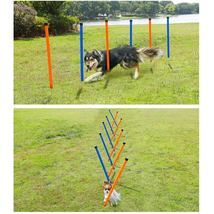 Dribbling Around Poles Training Obstacle, S-Shaped Running Sign Post, Football Auxiliary Training Equipment, Dog Agility Trainer