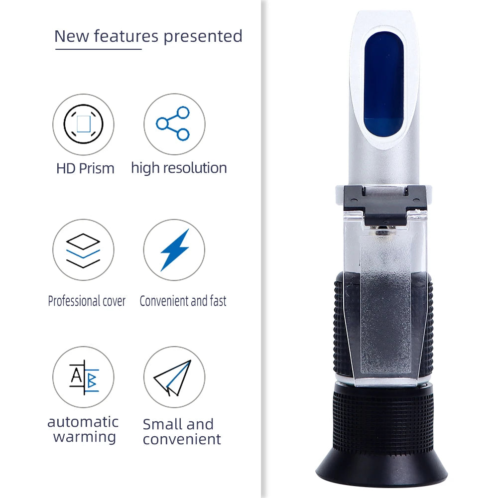 0-80% Honey Refractometer Handheld Brix Meter ATC Sugar Concentration Tester Brix Sugar Test Tool for Fruit Sweetness Juice