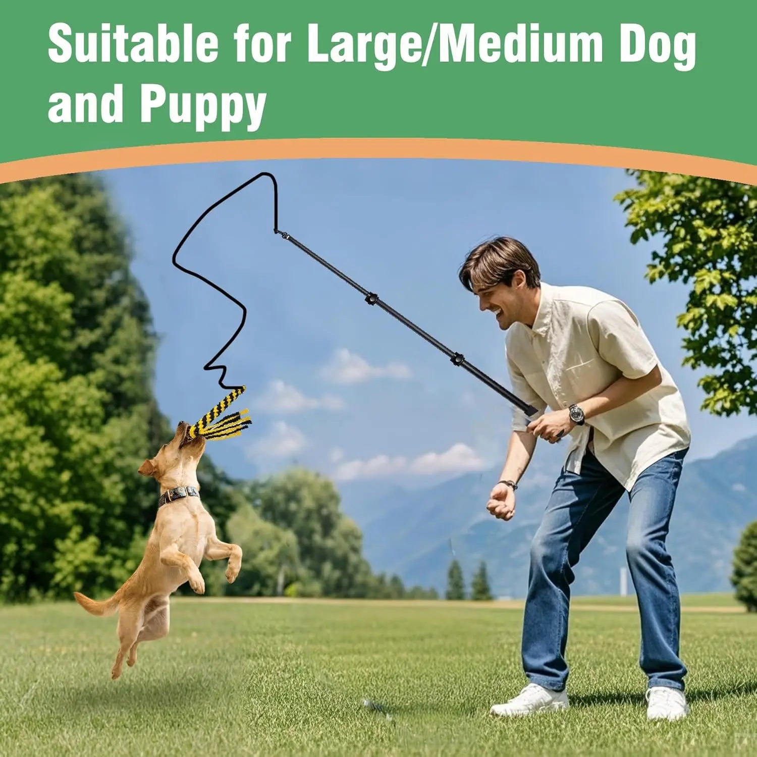 Telescopic Dog Teeth Grinding Toy Interactive Dog Toys Fit Multiple Scenarios Flirt Pole for Dogs Bite-resistant Dogs Stuff