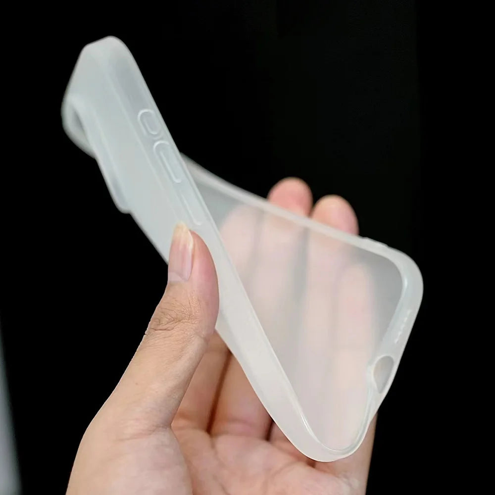 Matte Transparent Soft Silicone Phone Case For iPhone 11 15 13 12 Mini 16 14 13 Pro Max 15 Pro Tulip Silicone Shockproof Cover