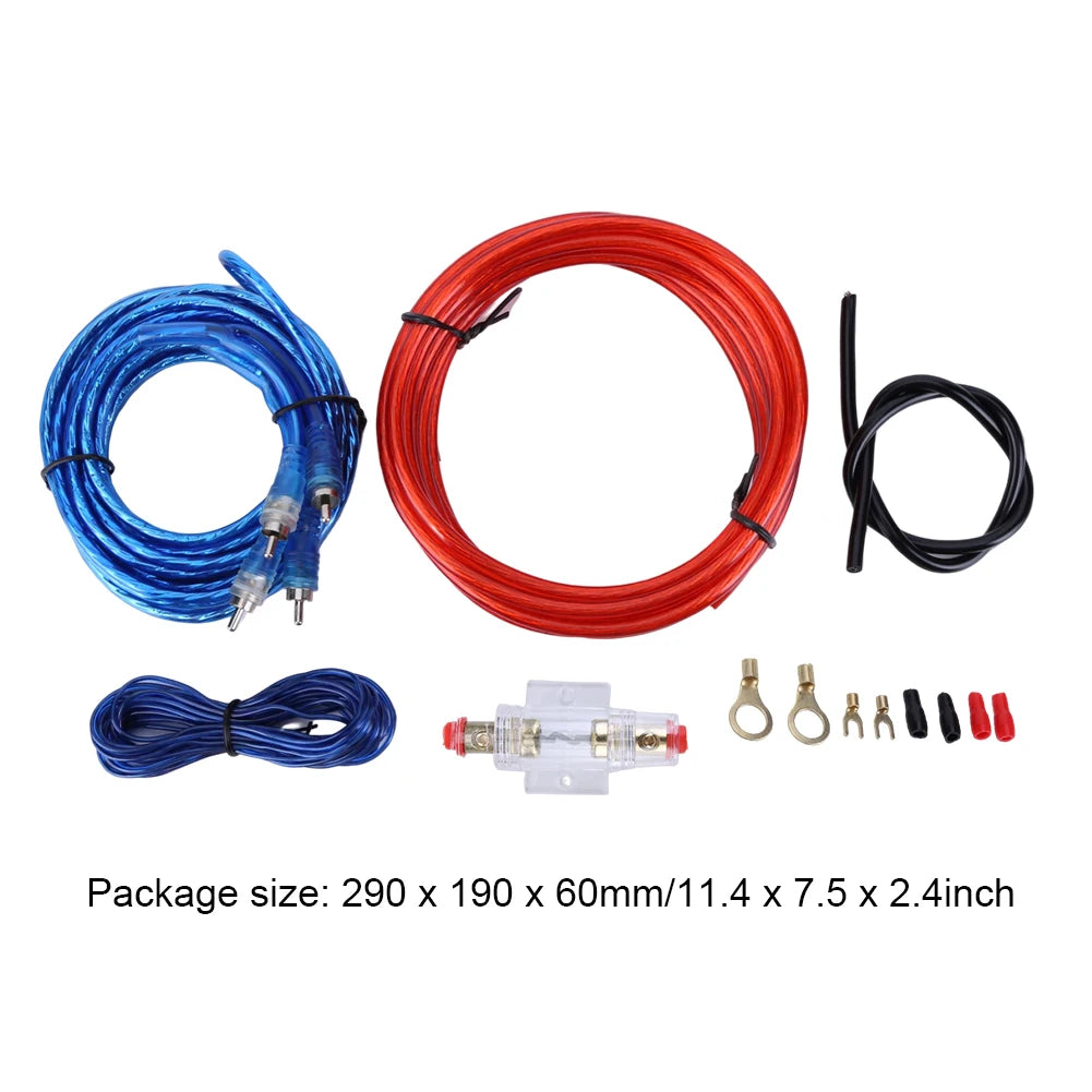 1500W/2000W Car Audio Speakers Wiring Kit Good Quality  Car Audio Cable Kit 8GA AMP Fuse Holder Speaker Installation Wires
