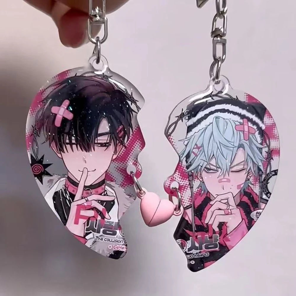 New Alien Stage Heart Pendant Anime Keychain Ivan Till Acrylic Key Ring Cute Ornament Accessories Valentine's Day Gift