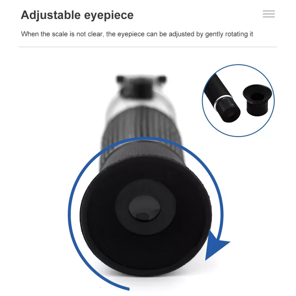0-32% Brix Refractometer Handheld Refractometer Sugar Concentration Meter Densimeter Brix Saccharimeter ATC Sugar Tester