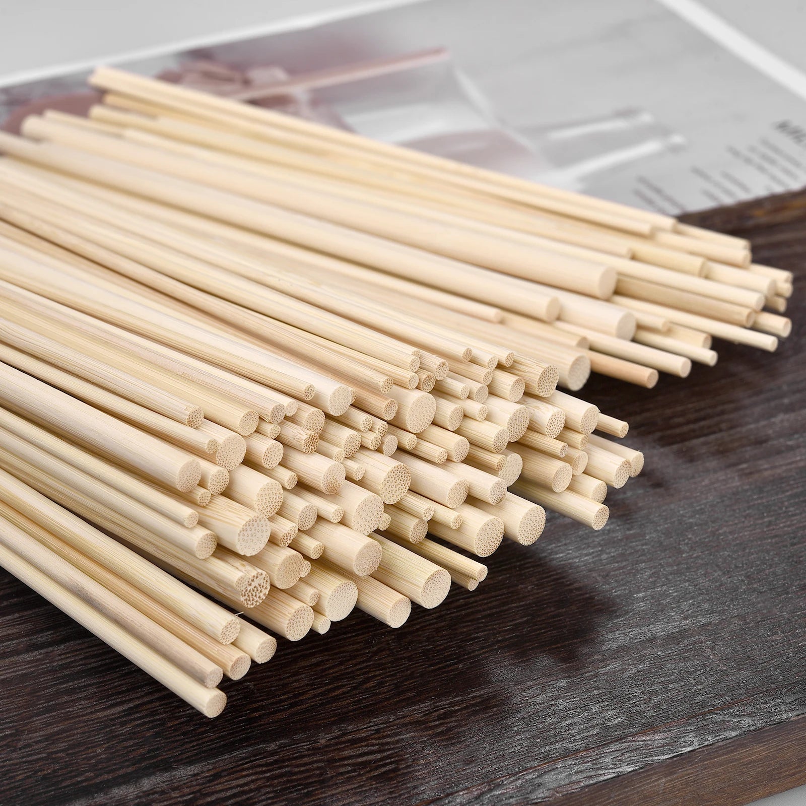 6/10/20/30/40pcs Round Wooden Bamboo Sticks DIY Handmade Craft Making Small Wooden Stick Material For Woodworking Supplies