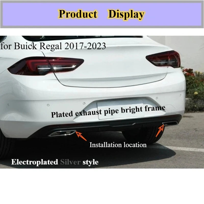 for Buick Regal 2017-2023 rear bumper lower decoration chrome bright frame exhaust pipe decoration bright ring accessories