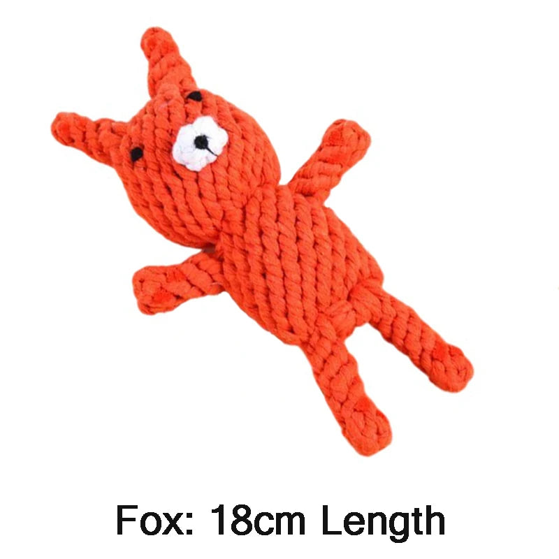 Dog Rope Toy Cartoon Animal Dog Chew Toys for Small Large Dogs Cats Molar Cleaning Teeth Toy Bite Resistance Puppy Pet Supplies