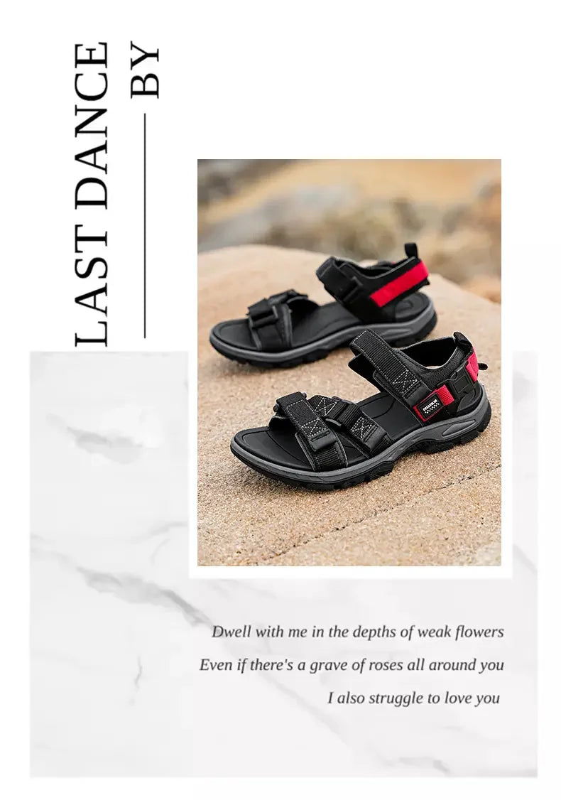 Summer Men's Sandals Trendy Casual Outdoor Sport Shoes for Holidays Beach Breathable Wear-Resistant Hiking & Walking Sandals