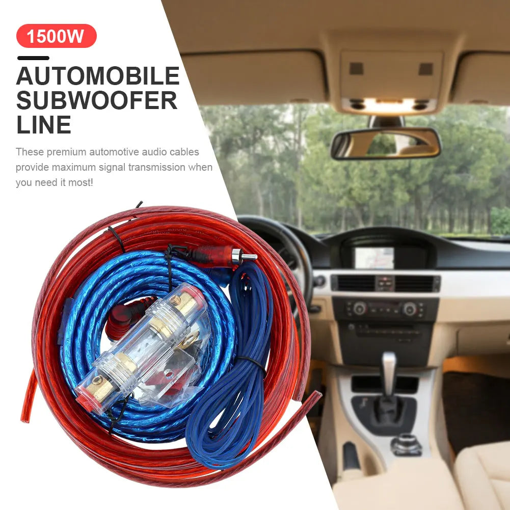 1500W/2000W Car Audio Speakers Wiring Kit Good Quality  Car Audio Cable Kit 8GA AMP Fuse Holder Speaker Installation Wires