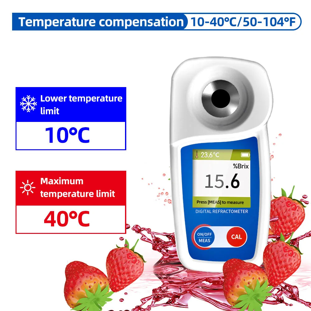 New Range 0-35% Brix Tester Digital Brix Refractometer for Sugar Content Test Brix Meter for Sugary Drink Beverage Fruit Juice