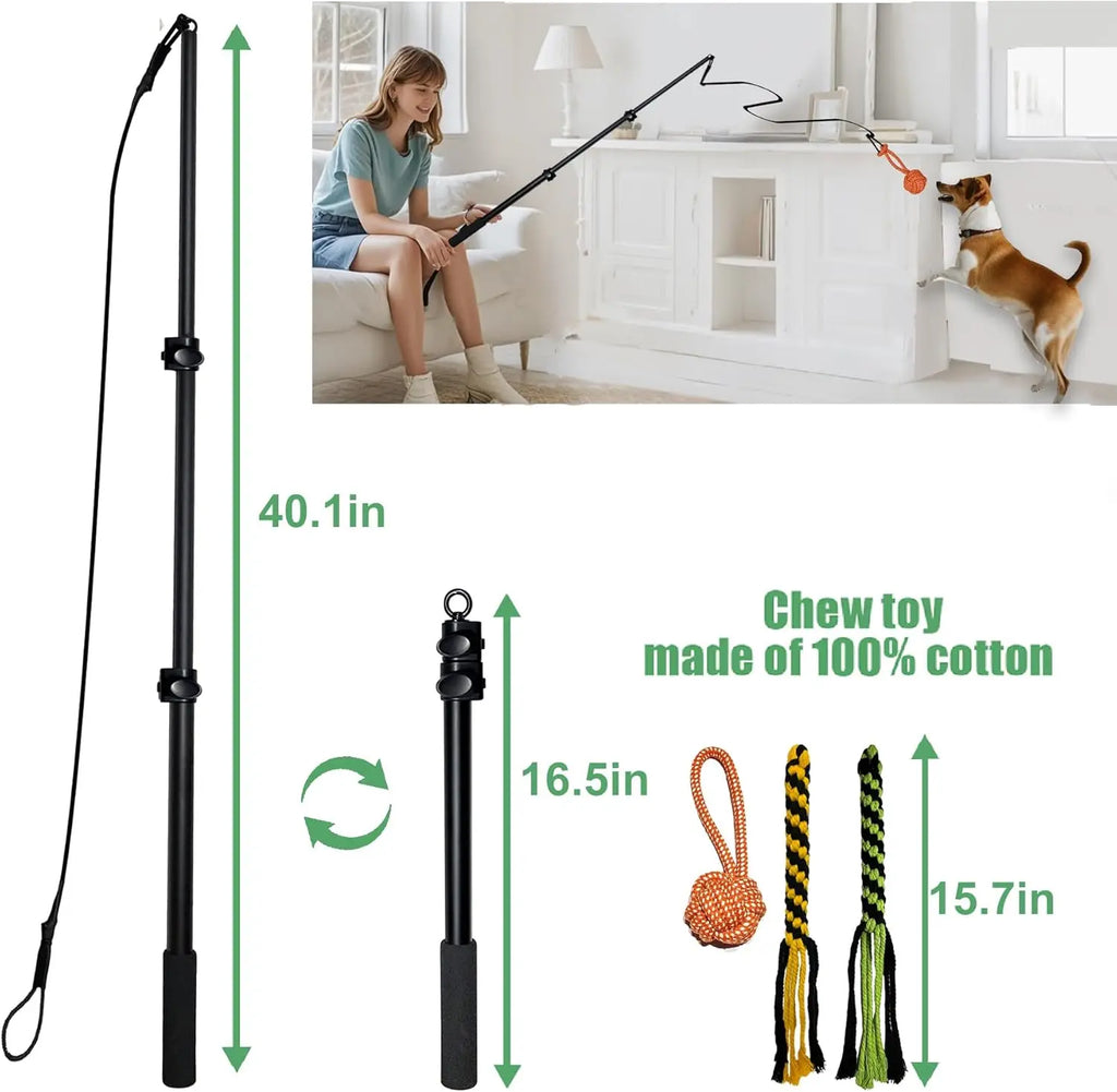 Telescopic Dog Teeth Grinding Toy Interactive Dog Toys Fit Multiple Scenarios Flirt Pole for Dogs Bite-resistant Dogs Stuff
