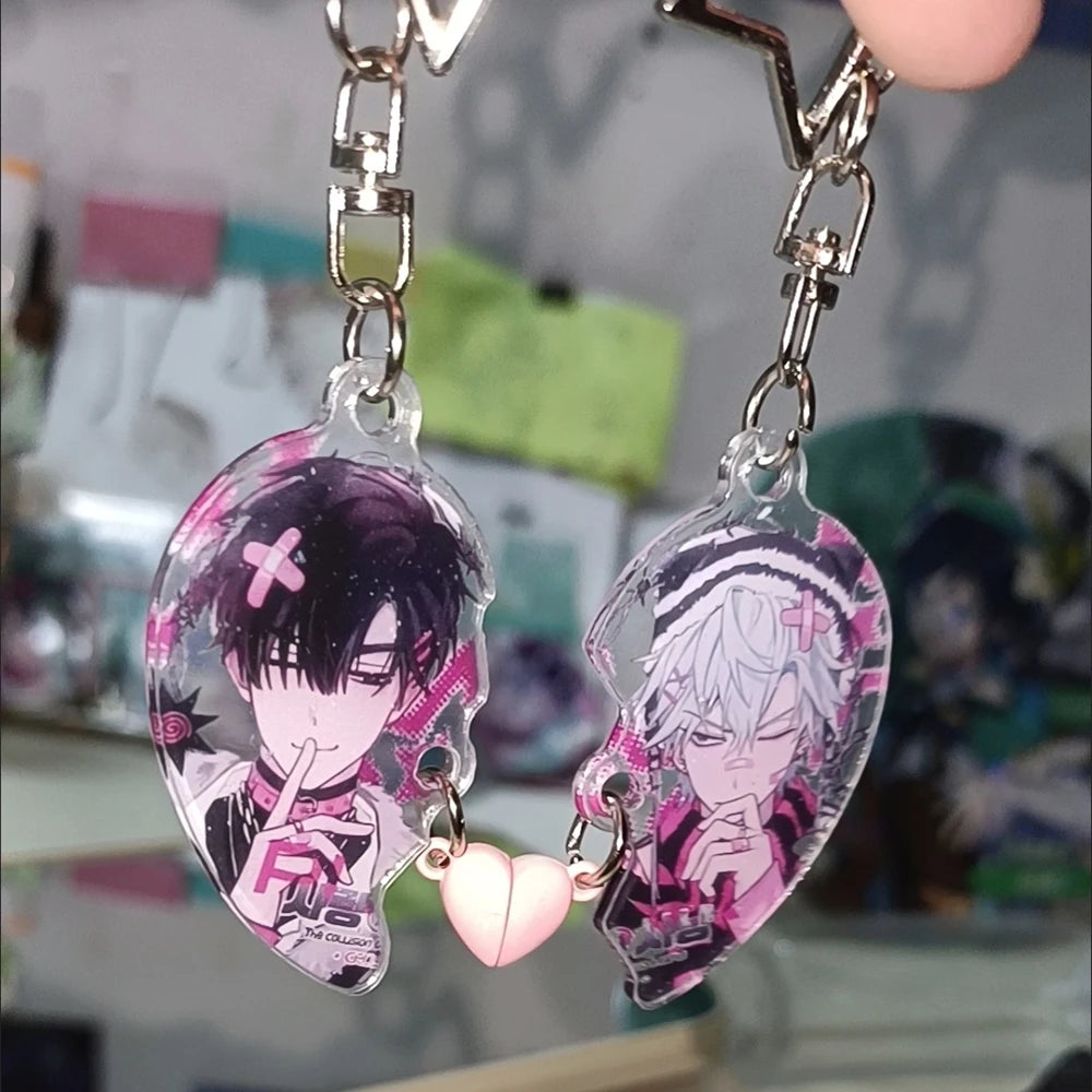 New Alien Stage Heart Pendant Anime Keychain Ivan Till Acrylic Key Ring Cute Ornament Accessories Valentine's Day Gift