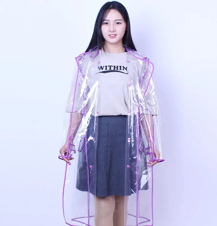 New Design EVA Raincoat with Transparent Edging | Korean Style Windproof Cloak | Lightweight Waterproof Outdoor Coat for Adults