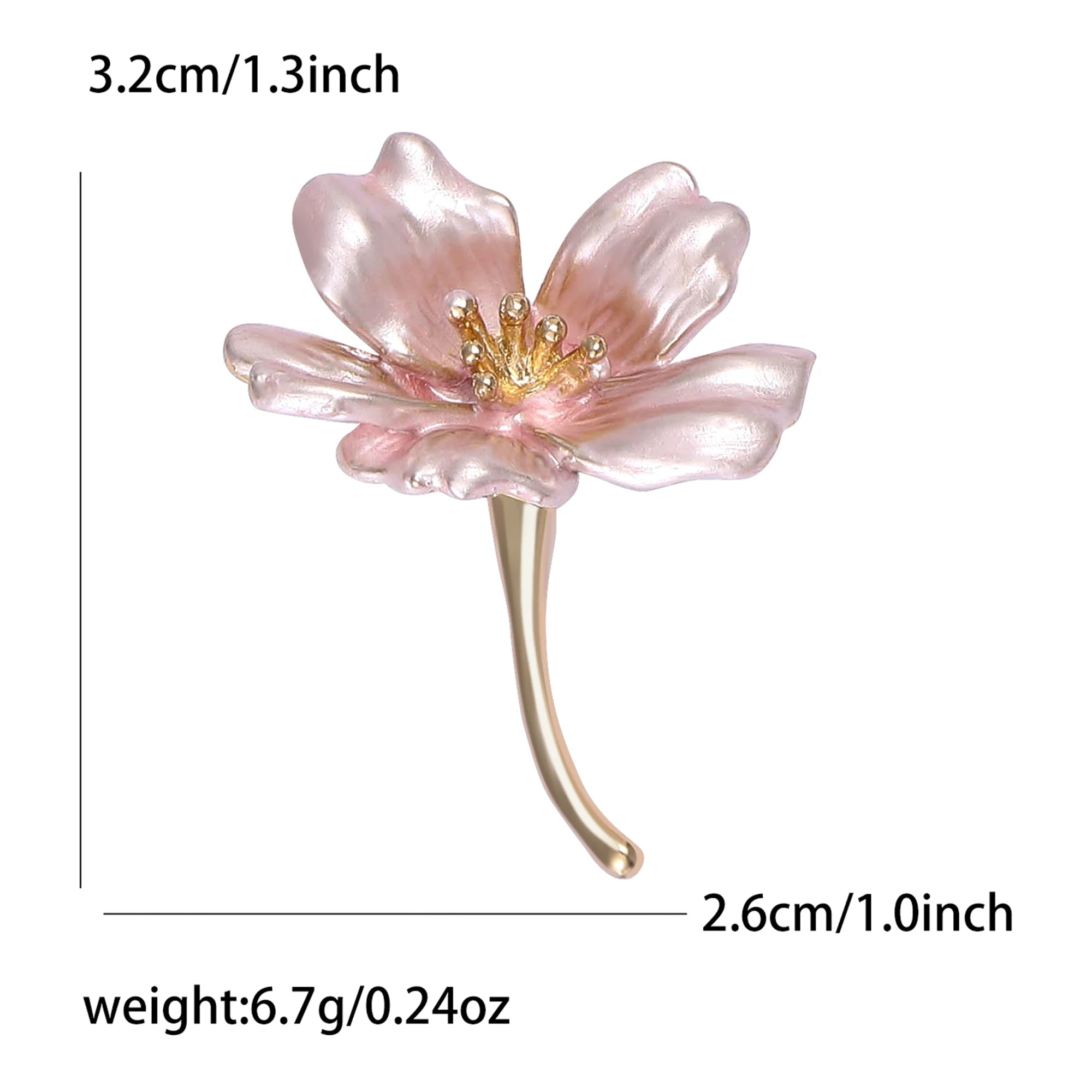 Beaut&Berry Luxury Enamel Flower Brooches for Women Unisex Plant Pins Casual Party Jewelry Accessories Gifts Decoration