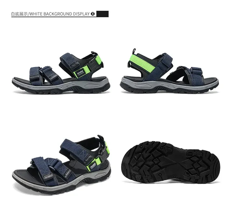Summer Men's Sandals Trendy Casual Outdoor Sport Shoes for Holidays Beach Breathable Wear-Resistant Hiking & Walking Sandals