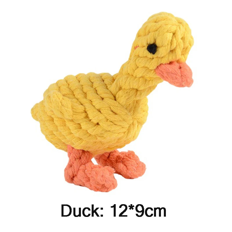 Dog Rope Toy Cartoon Animal Dog Chew Toys for Small Large Dogs Cats Molar Cleaning Teeth Toy Bite Resistance Puppy Pet Supplies